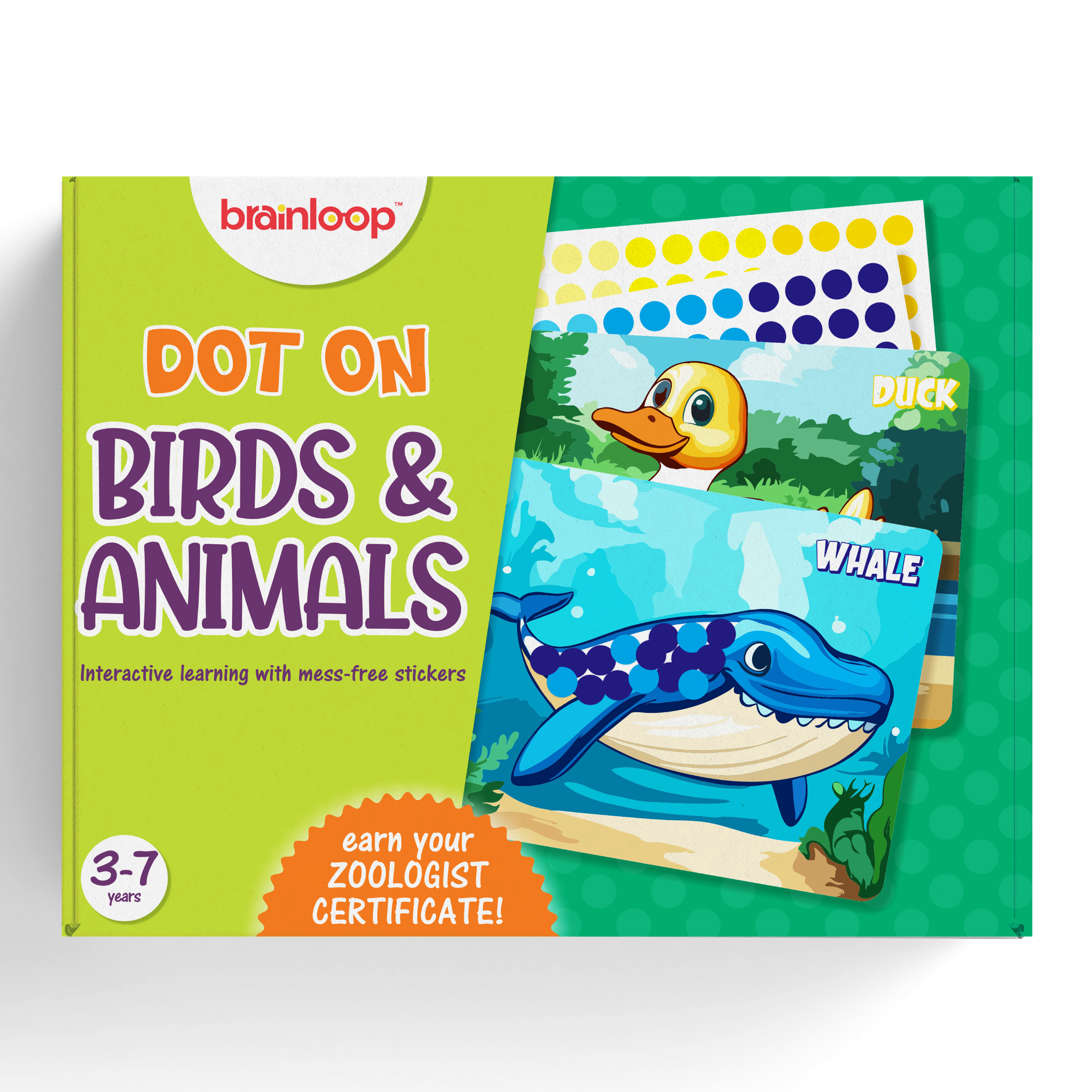 Dot on - Birds & Animals | Mess-free stickers (3-7 years)