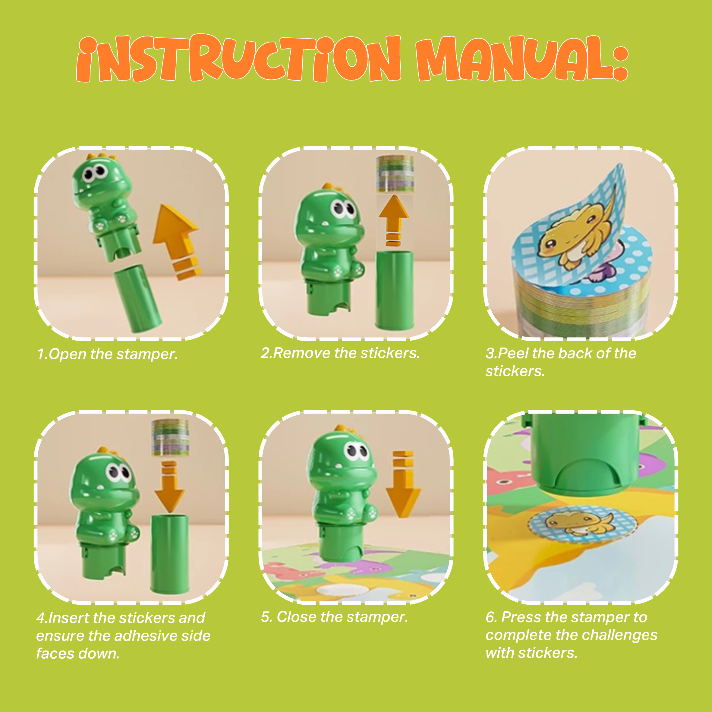 Stamp on – Spiky, the Dino | 3D Dinosaur Stamper, Activity Pad and 100 Stamps (3-7 years) - Image 4