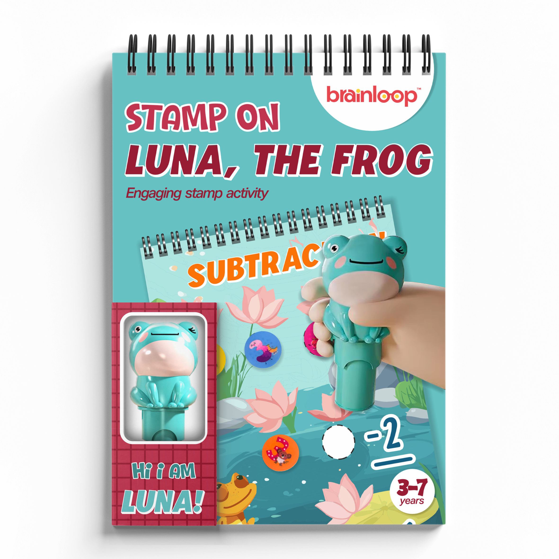 Stamp on – Luna, the Frog | 3D Frog Stamper, Activity Pad and 100 Stamps (3-7 years)