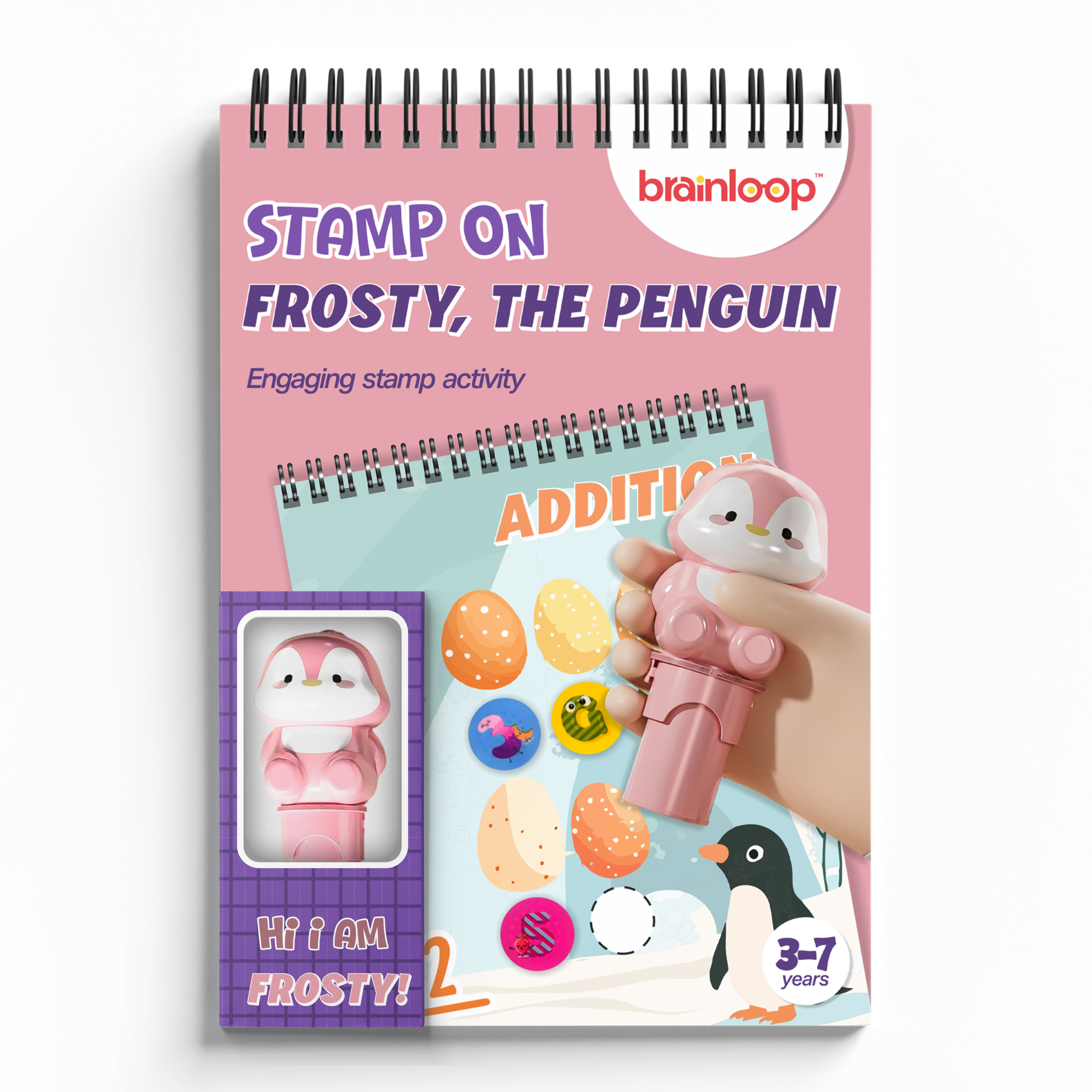 Stamp on - Frosty, the Penguin | 3D Penguin Stamper, Activity Pad and 100 Stamps (3-7 years)
