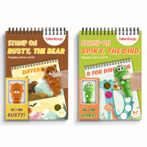 Stamp on – Rusty, the Bear and Spiky, the Dino | 3D Animal Stampers, Activity Pad and 200 Stamps (3-7 years)